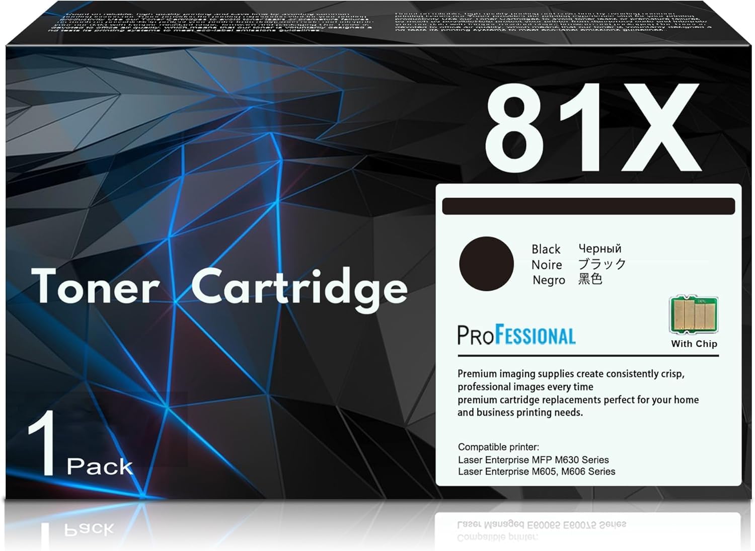 81X CF281X Toner Cartridge 1 Black High Yield | 81X Toner for M605 M606 M630 Replacement for HP 81A 81X Laser Enterprise M605 M606 Series Laser
