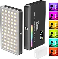 Luz de vídeo ULANZI VL120 RGB, Luzes de vídeo de bolso LED On-Camera, Bateria recarregável embutida 3100mAh, 360 efeitos de luz Full Color 20, CRI≥95 2500-9000K Painéis de LED para registro