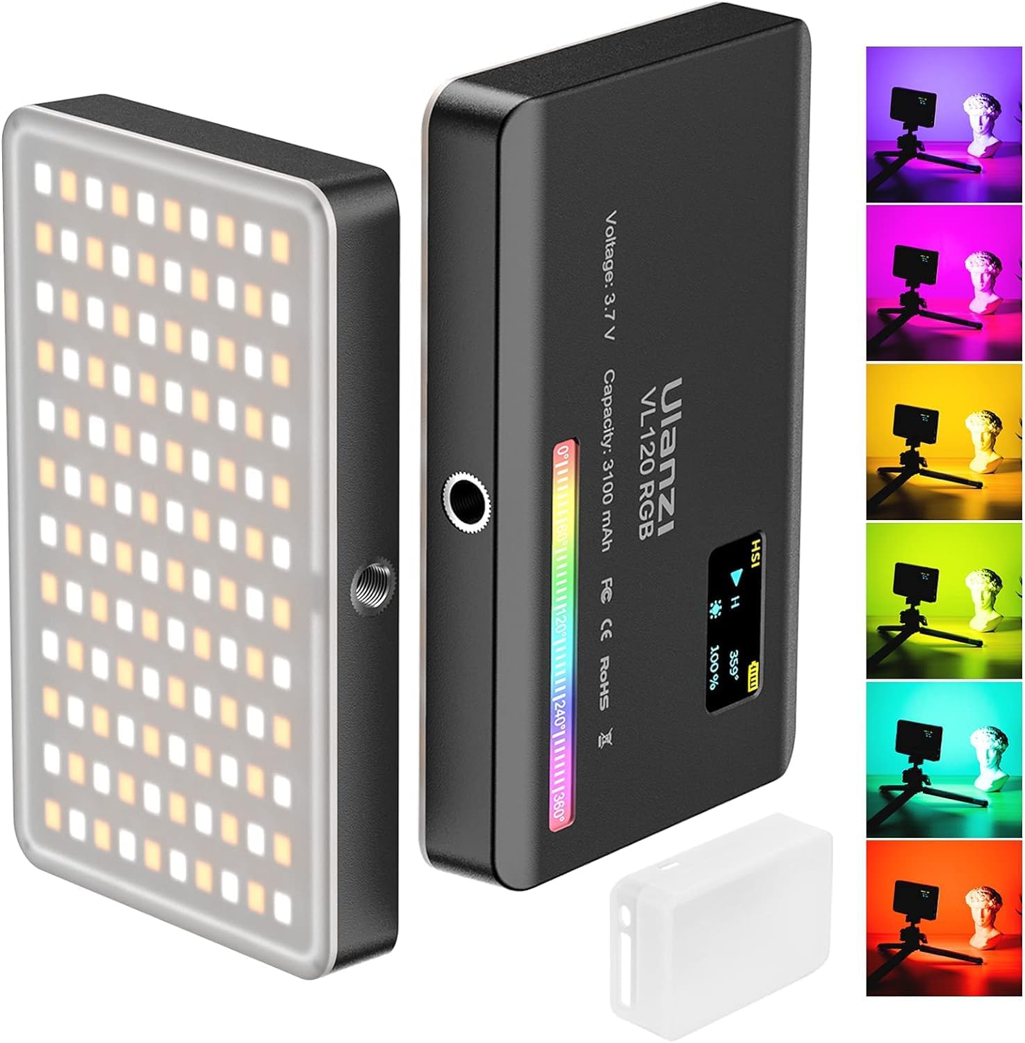 Amazon | ULANZI VL120 RGB Video Light, Built-in 3100mAh