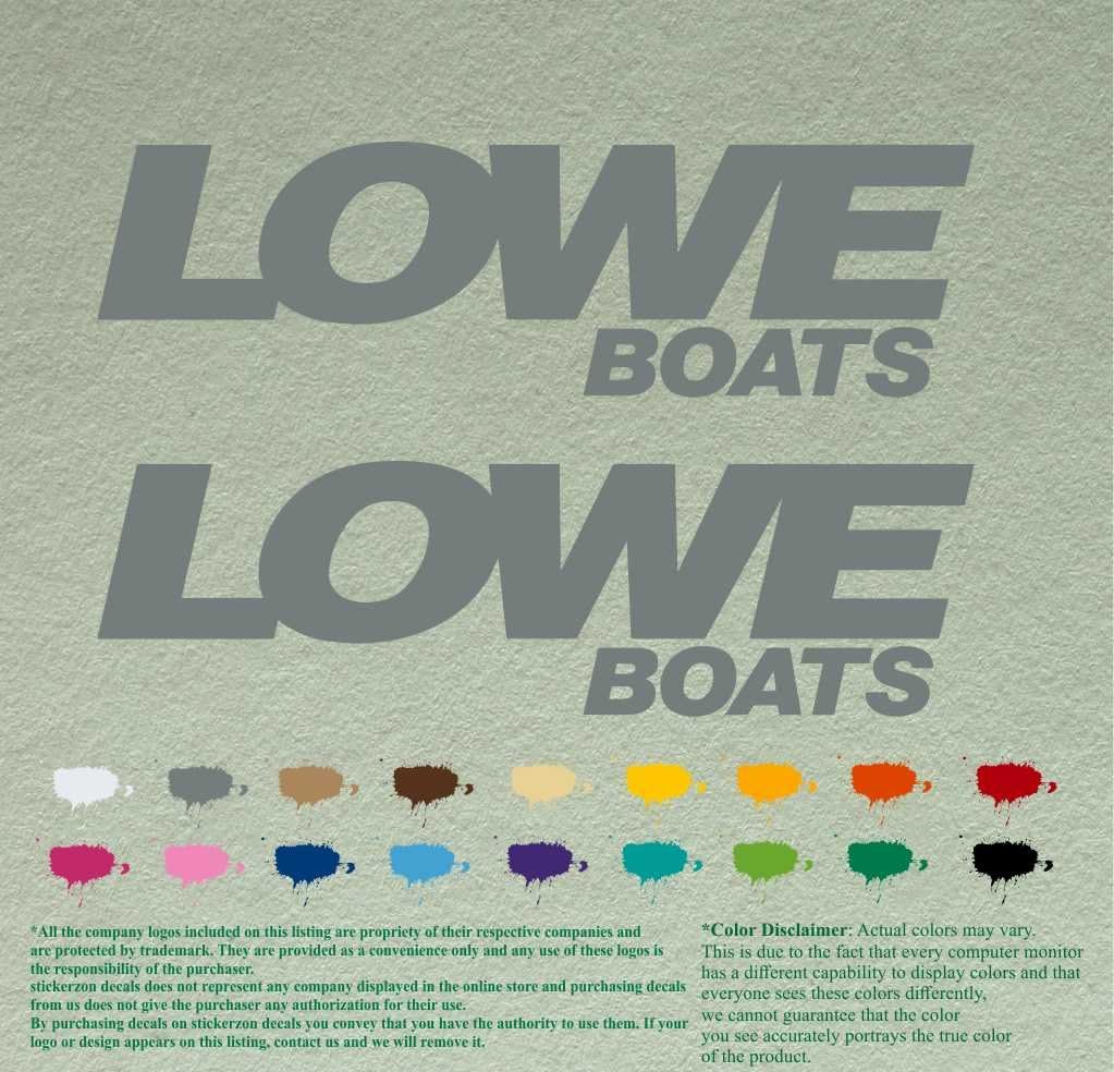 Pair of Lowe Boats Compatible Replacement Decals Vinyl Stickers Boat Outboard Motor Set of 2 (18", Black 070)