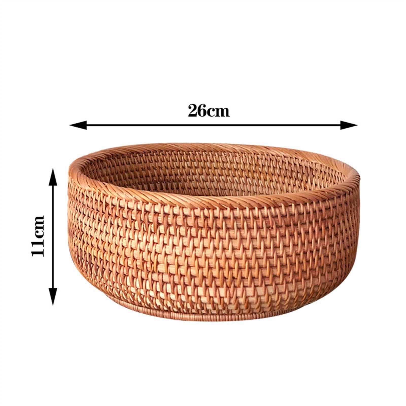 Portafrutta Cestino for il pane rotondo in rattan da 3 pezzi - Cestino for il pane con frutta in vimini naturale, ciotole rotonde for il pane in rattan intrecciato, cestino for il pane in rattan fatto