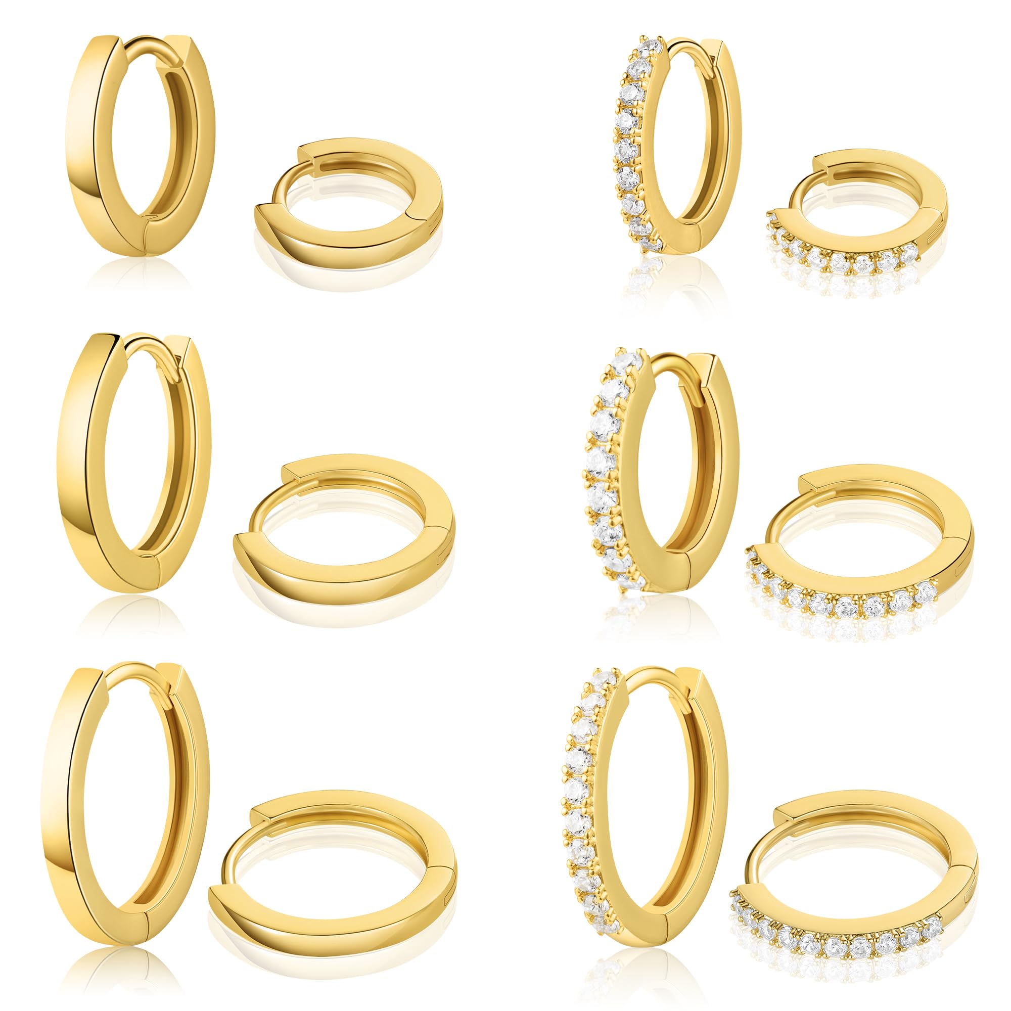 Robeoka Stud and Hoop Earrings Set