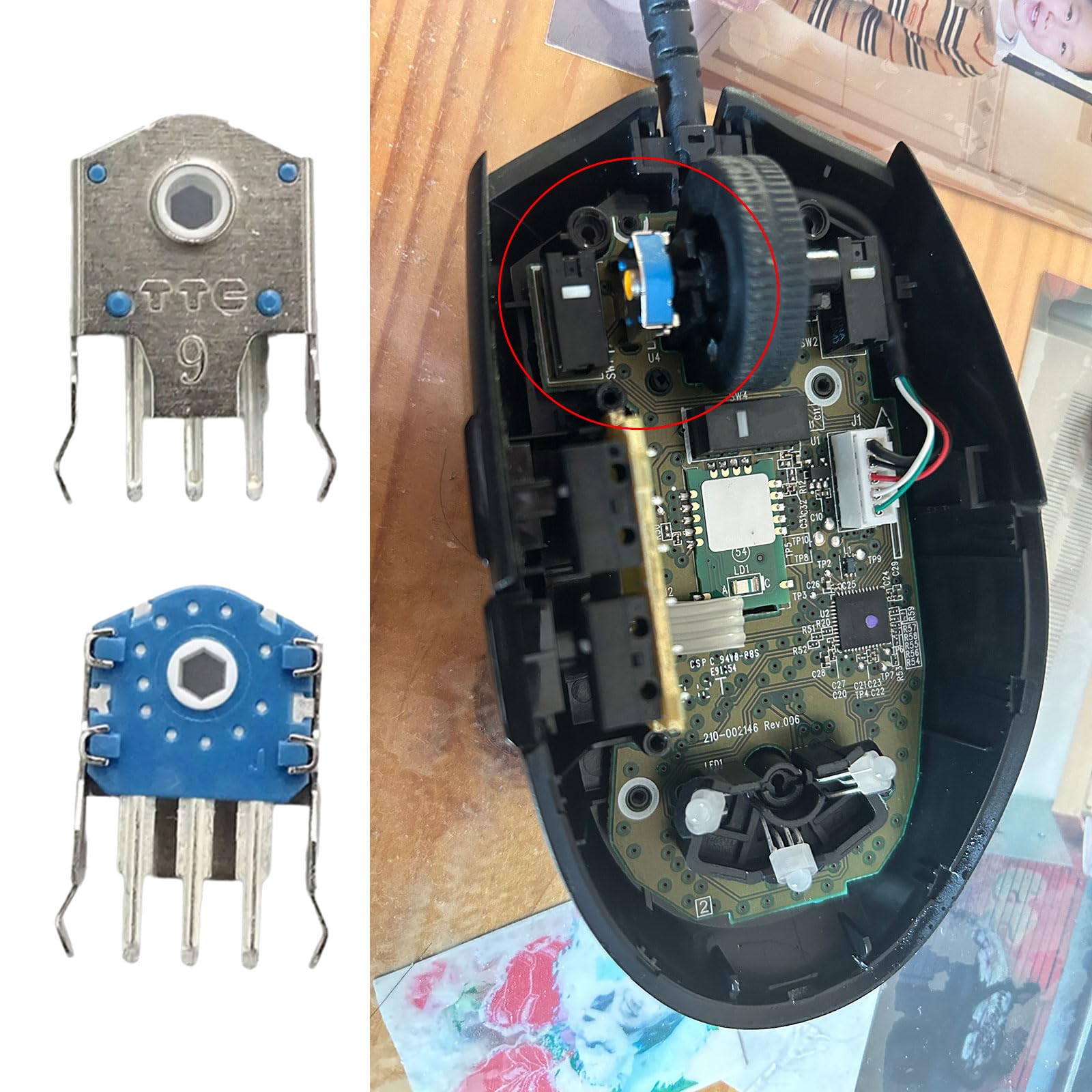 TOPFROP 2PCs Silver Mouse Wheel Encoders 8mm 9mm 10mm 11mm for Smooth Scrolling