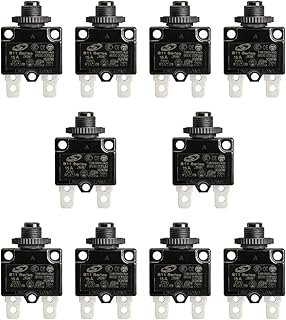 Baomain 15A Circuit Breaker Thermal Overload Protector, S11 Series 125/250VAC/65VDC, Manual Reset Thermal Circuit Breakers Black UL CE Listed Pack of 10 (15 Amp.)