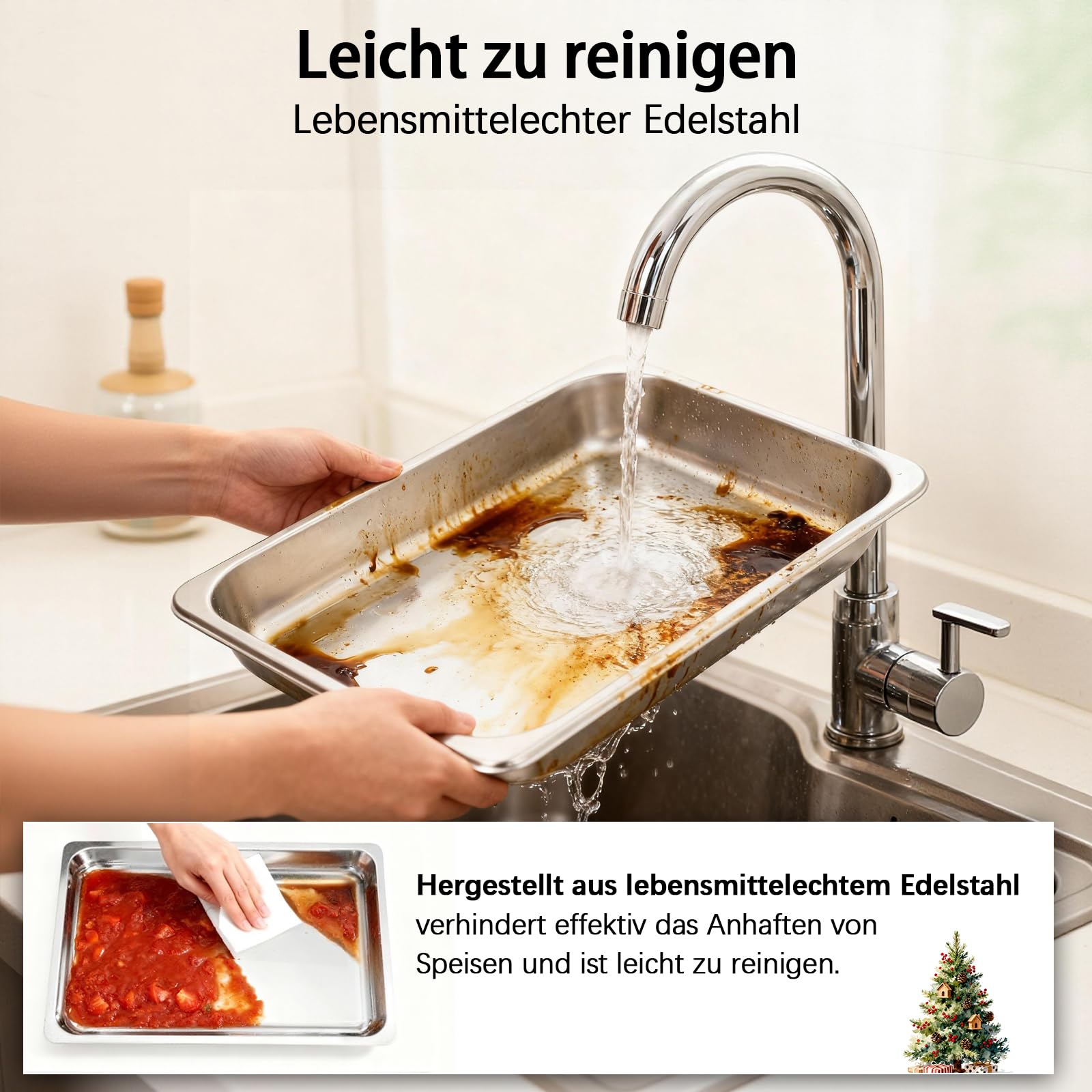 Chafing Dish Buffetwärmer, 9L Edelstahl Speisenwärmer mit 4X 1/2 GN-Behälter, Warmhaltebehälter für Catering, Buffet und Party