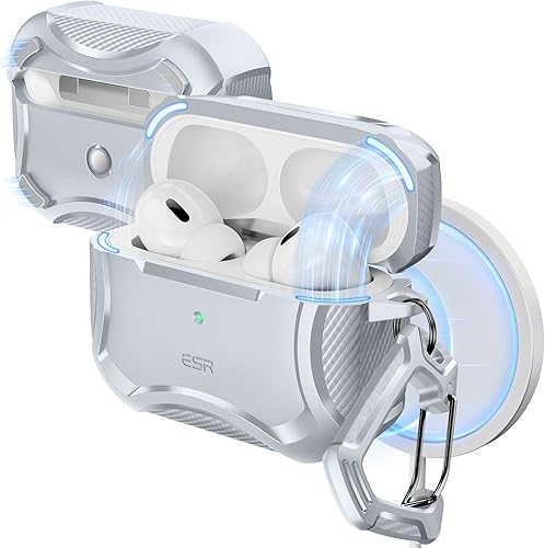 Miniatura 31 de ESR Funda para AirPods 4, compatible con AirPods de 4ª generación (2024), compatible con MagSafe, potente protección contra caídas, tapa magnética,