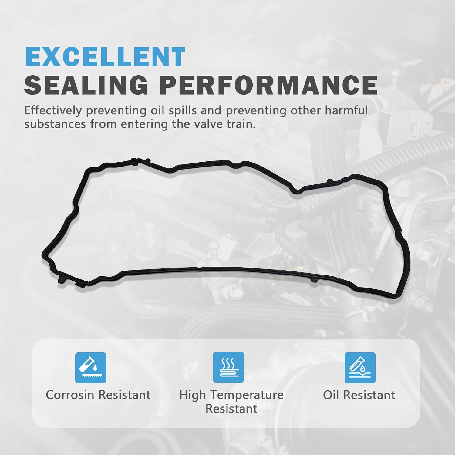 Engine Valve Cover Gasket Set Compatible with Dodge Avenger Challenger Charger Durango Journey Replacement for Jeep Cherokee Grand Cherokee Wrangler JK V6 3.2L 3.6L Replace VS50657