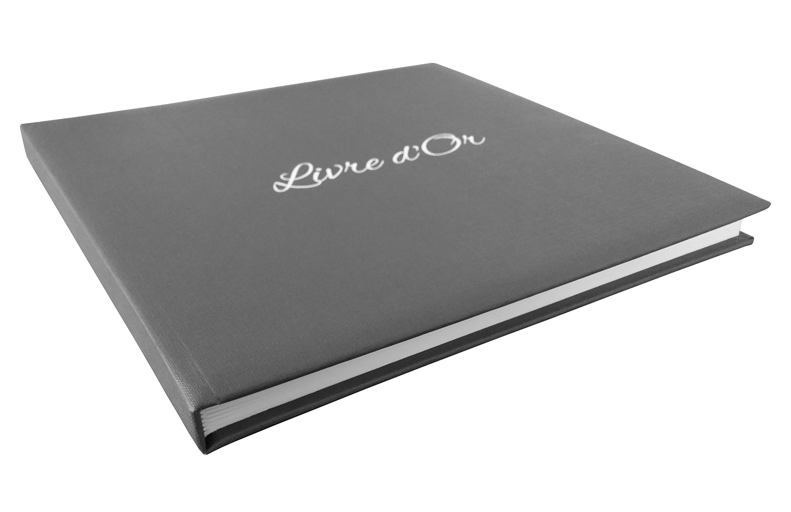Image secondaire de Livre d'or Gris effet toilé - Fabriqué en France - LDTG