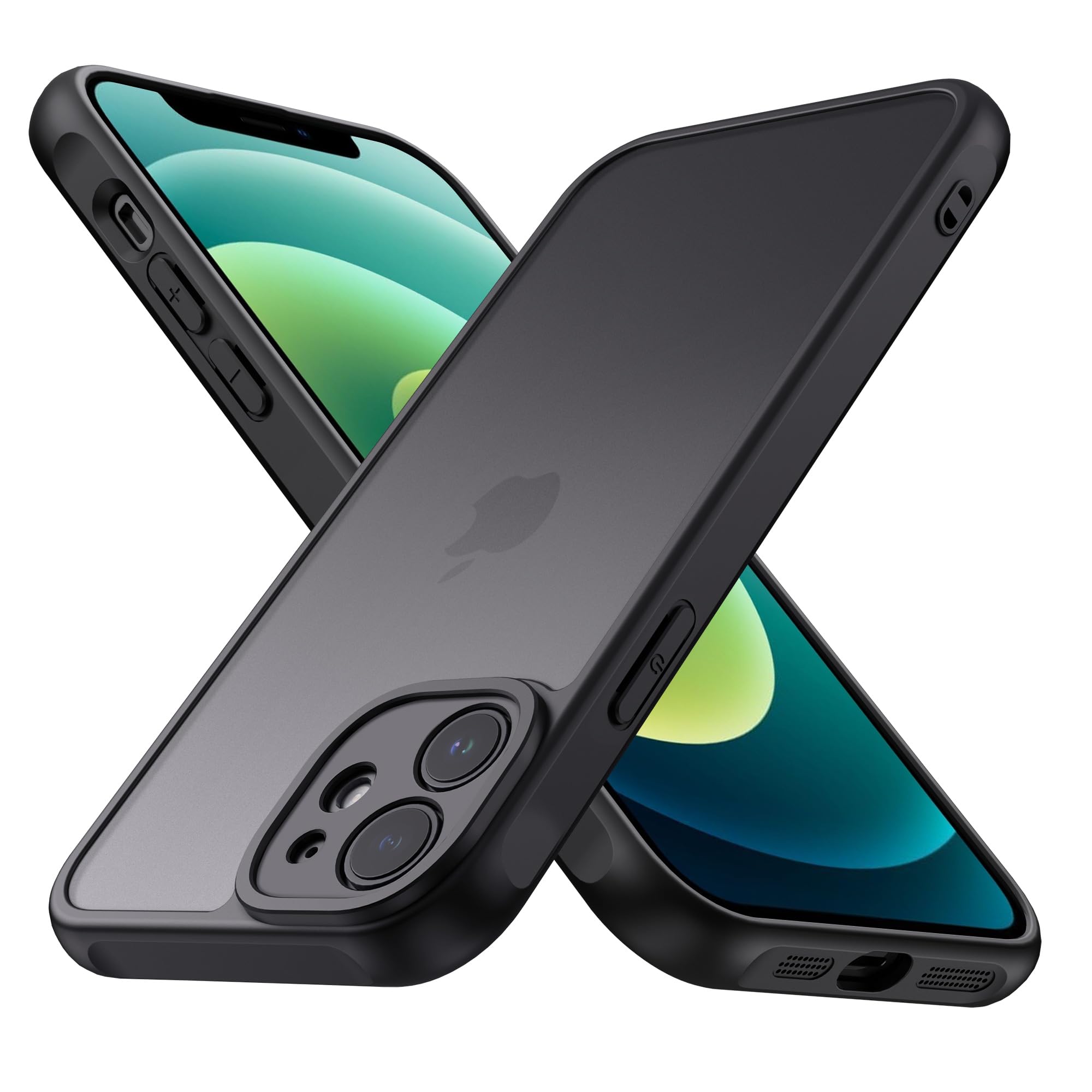 iPhone 12 Mini 用 ケース iphone 用 カバー 耐衝撃 滑り止め 指紋防止 米軍MIL規格 つや消し表面 耐衝撃 ストラップホール 黄変しにくい 耐久ケース レンズ保護 iPhone 12 Mini ブラック