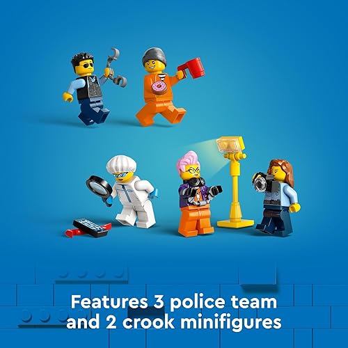Miniatura 6 de LEGO Camión de laboratorio móvil de policía de la ciudad, juguete de policía de simulación, incluye quad, 2 oficiales, 1 científico y 2 minifiguras