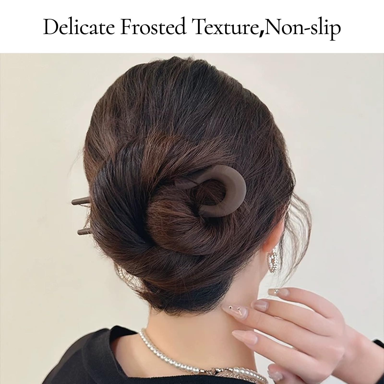 SGQTZDZQ French Twist Hair Pin ,6 PCS Matte French hair pins for women ,Frosted U Shaped Hair Pins for Spiral Updo Bun (Set A) - Image 3