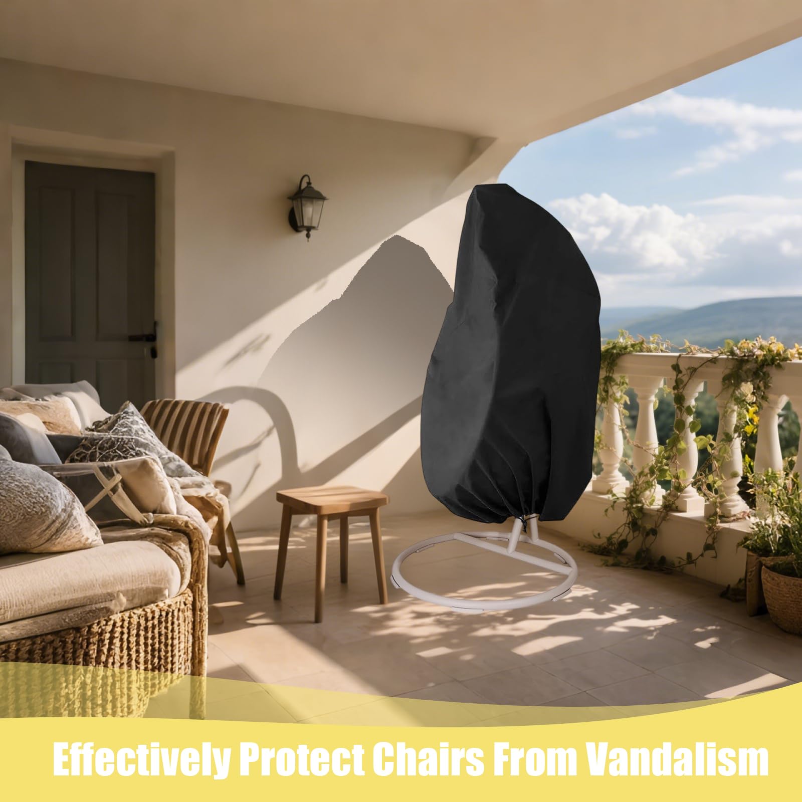 Housse de Chaise Suspendue Imperméable 210D Oxford 230 x 200 cm Protection Extérieur