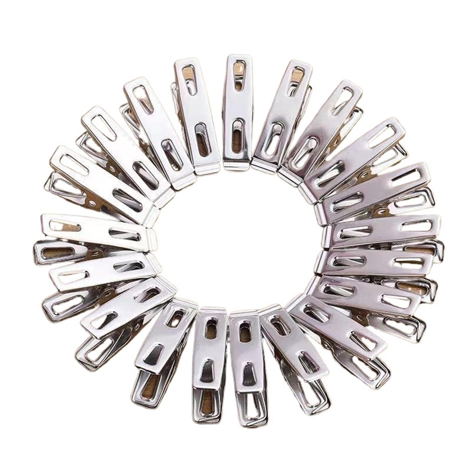 80Pcs Clothes Pegs Clamps Stainless Steel Clothespins Photos Metal Laundry Towel Sock Pins Hanger Sealing 4.5cm Clips Stainless Steel Clothes Peg