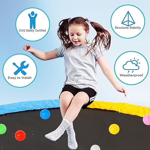 Miniatura 3 de Trampolín de 55 pulgadas para niños con aro de baloncesto, 4.6 pies, para interiores y exteriores, tranpolinas recreativas con red de cierre,