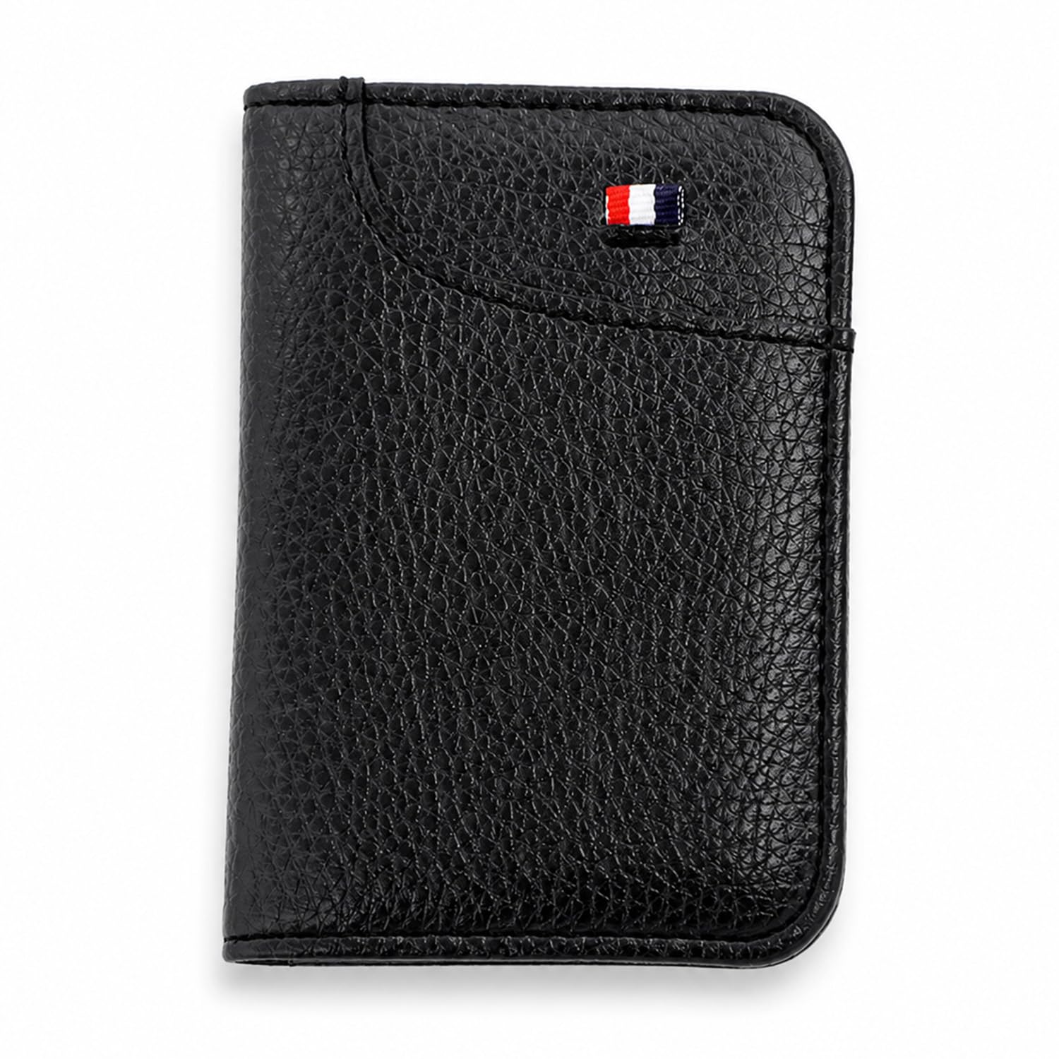 Men's Thin Portable Multiple Card Slots Large-Capacity Protective Cover Card Holder Wallet (Black)-image-2