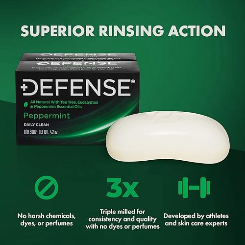 Miniatura 2 de Defense Soap Barra de menta de 42 onzas paquete de 2  Aceite de árbol de té de grado farmacéutico 100 natural y herbario fabricado en Estados Unidos