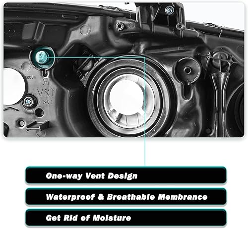 Miniatura 8 de Reemplazo del conjunto de faros delanteros para Honda Civic 2014-2015 de 2 puertas Coupé, carcasa negra, reflector ámbar (L+R)