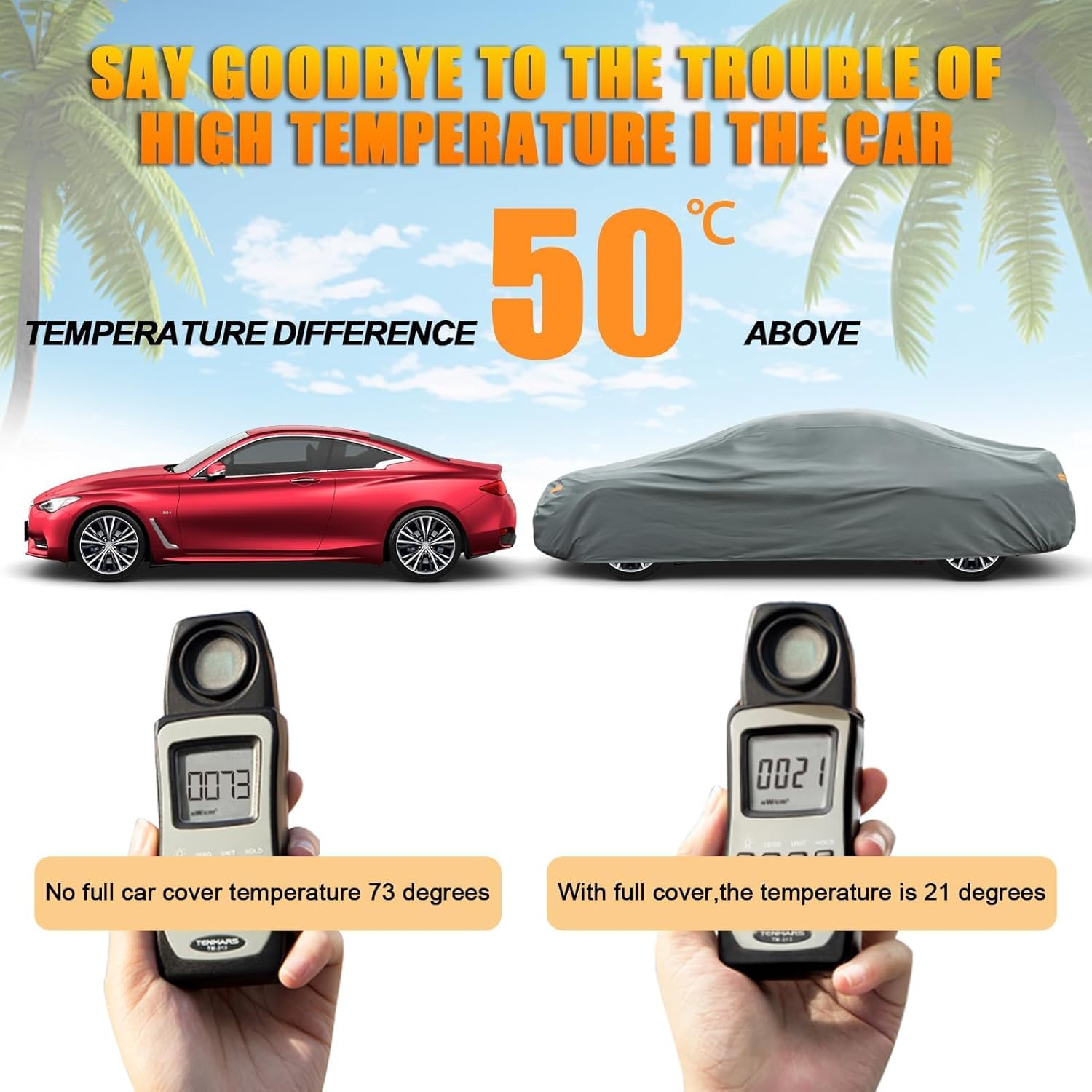 Telo Copriauto da Esterno, Kayme Copertura per Auto Impermeabile Anti UV Vento Antipolvere a 5 Strati. Compatibile Con Cayenne, BMW X5, GLE, Audi Q7/Q8, Range Rover, Grand Cherokee ecc(Fino a 485 cm)