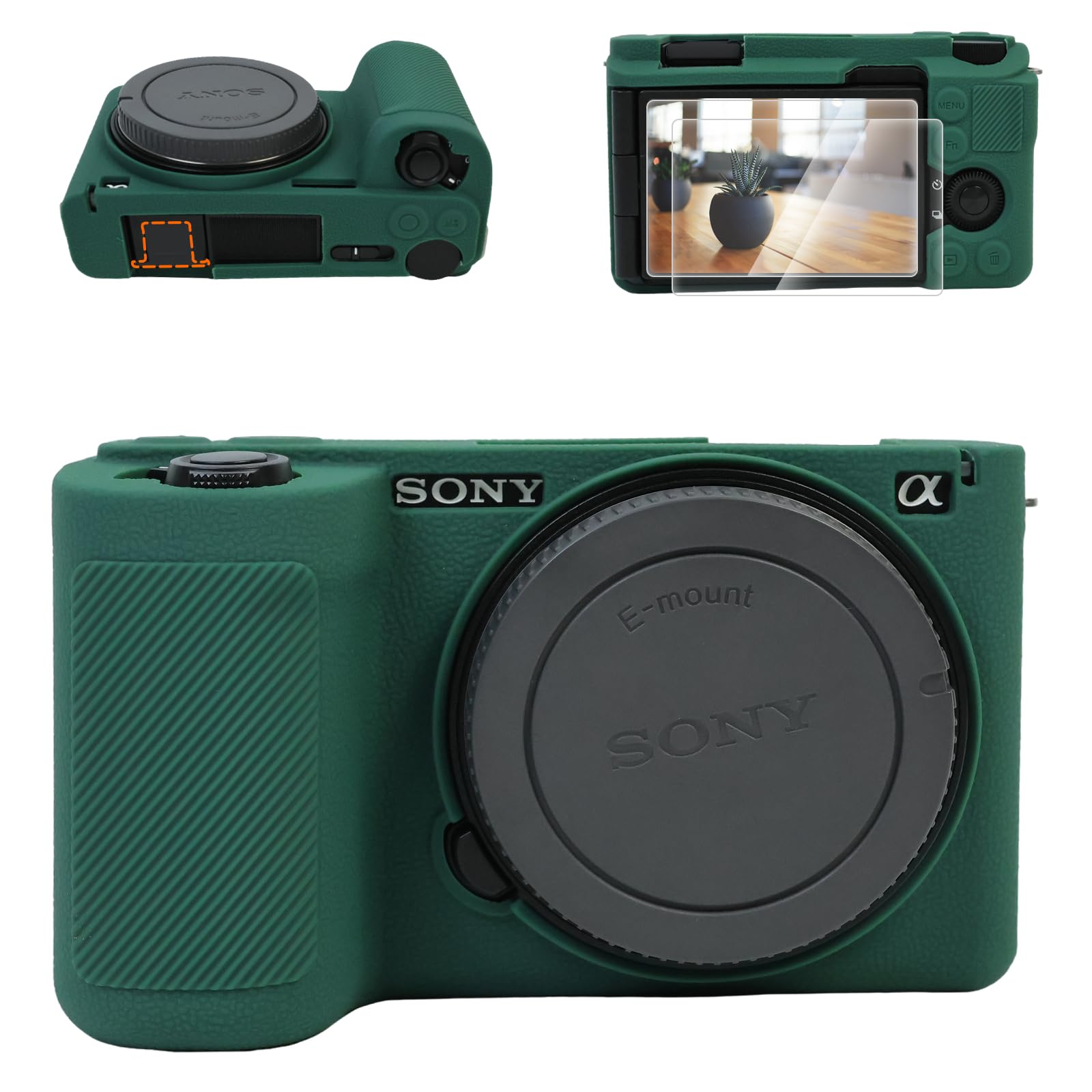 VOVMOEYA Camera Case for Sony ZV-E10 II with 2 Screen Protectors and 1 Hot Shoe Cover, Alpha ZVE10II Silicone Case