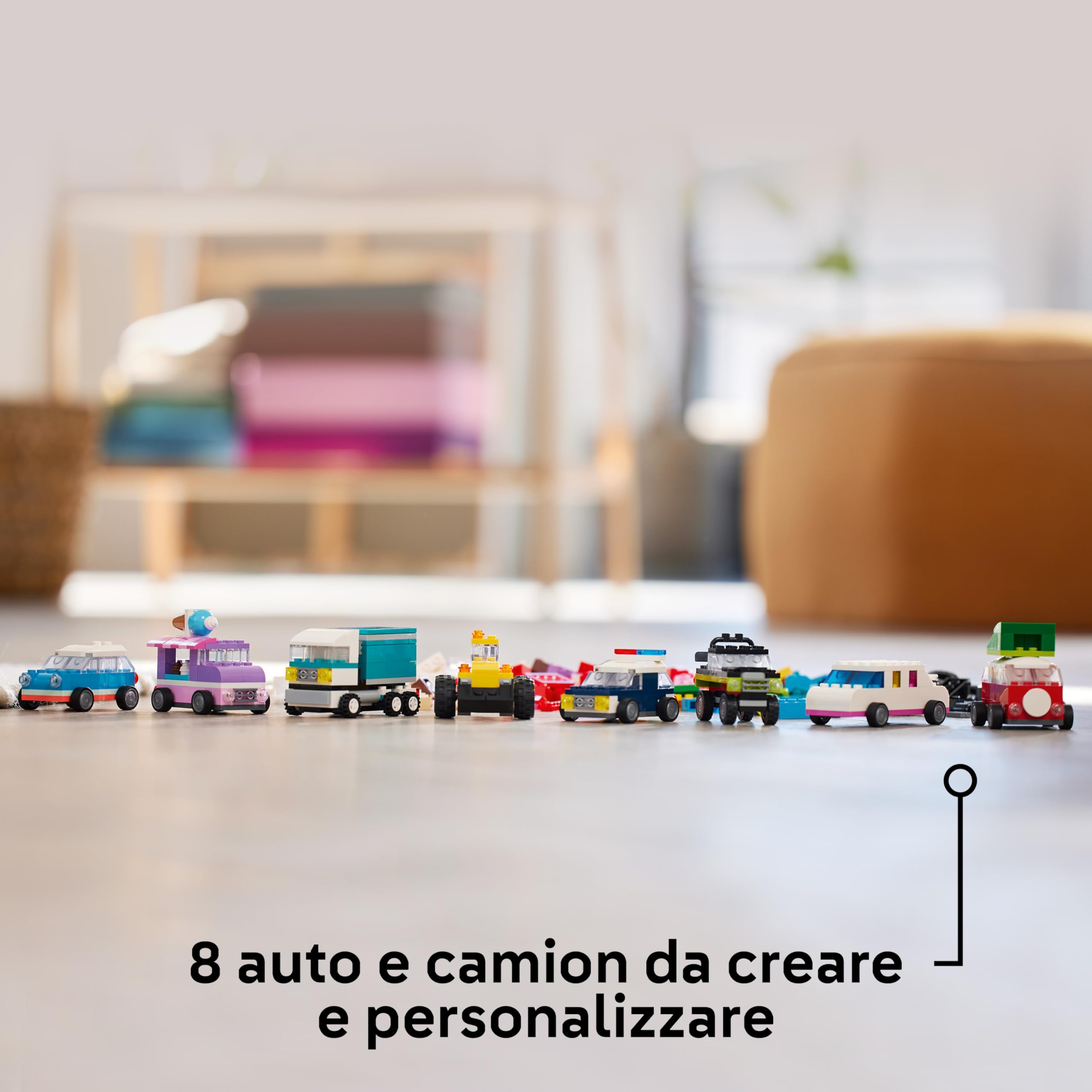 LEGO Classic Veicoli Creativi, Modellini di Auto Colorate da Costruire in Mattoncini, Set con Macchine Giocattolo per Bambini e Bambine, Ragazzi e Ragazze da 5 Anni in su 11036