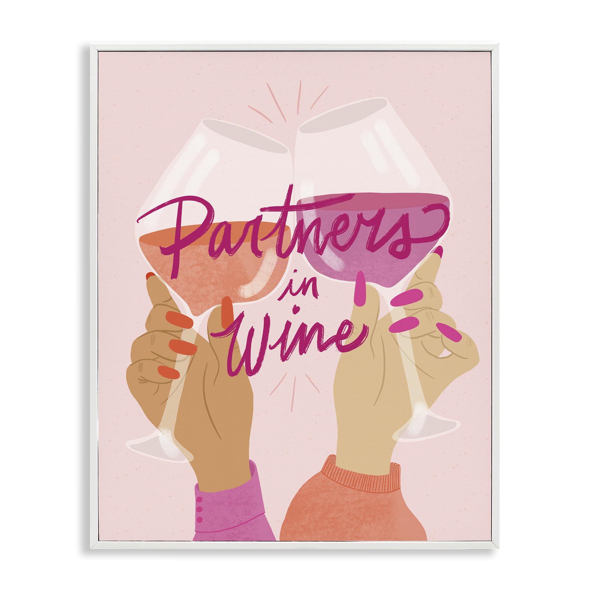 Stupell Industries Wine Partners Text Glam Sassy Friends Calligraphy, Design by EmmaKisstina