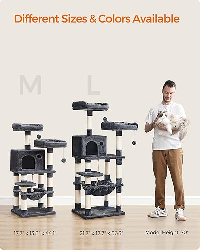 Miniatura 10 de Feandrea Árbol para gatos, torre para gatos de 44.1 pulgadas para gatos de interior, condominio para gatos de varios niveles con 11 postes