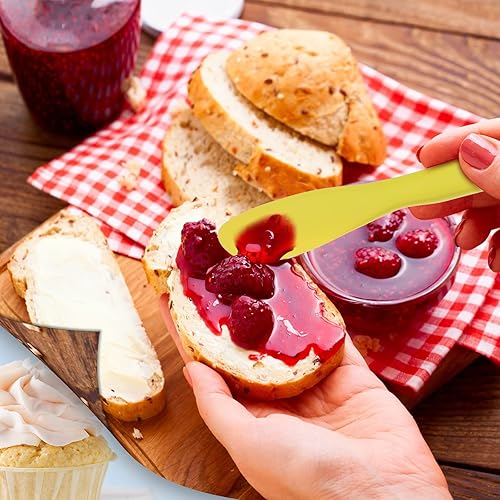 Miniatura 6 de Esparcidor de mantequilla de plástico, 10 cuchillos multiusos para mantequilla, cuchillos versátiles para glaseado de queso suave, 7 x 1.4 pulgadas