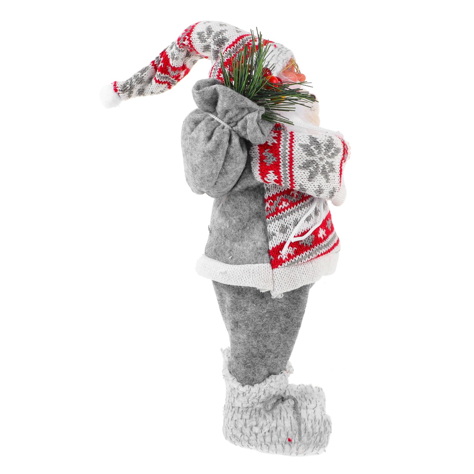 BESPORTBLE 3 Pz Bambola di Babbo Natale Decorazione Natalizia Statua di Babbo Natale in Piedi (Grigio Rosso) bricolage Natalizio lavoretti Natalizi statuina Natalizia Calze di Natale Stoffa