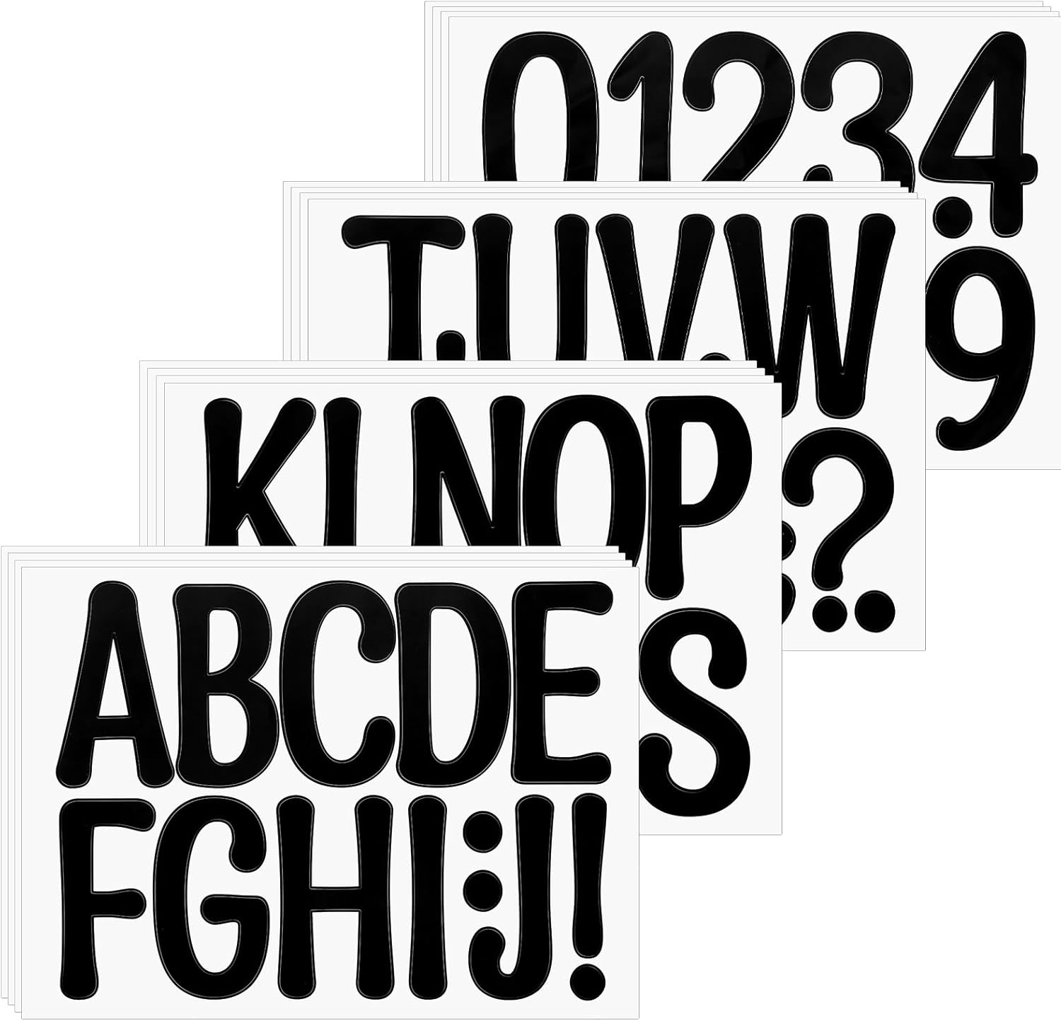 12 Sheets Large self Adhesive Vinyl Letters Numbers, Large