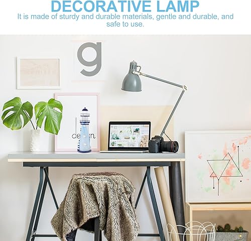 Miniatura 9 de Veemoon Decoración de escritorio de faro pequeño, adorno de faro de metal, estatuas náuticas, decoración temática de playa para el hogar, oficina,