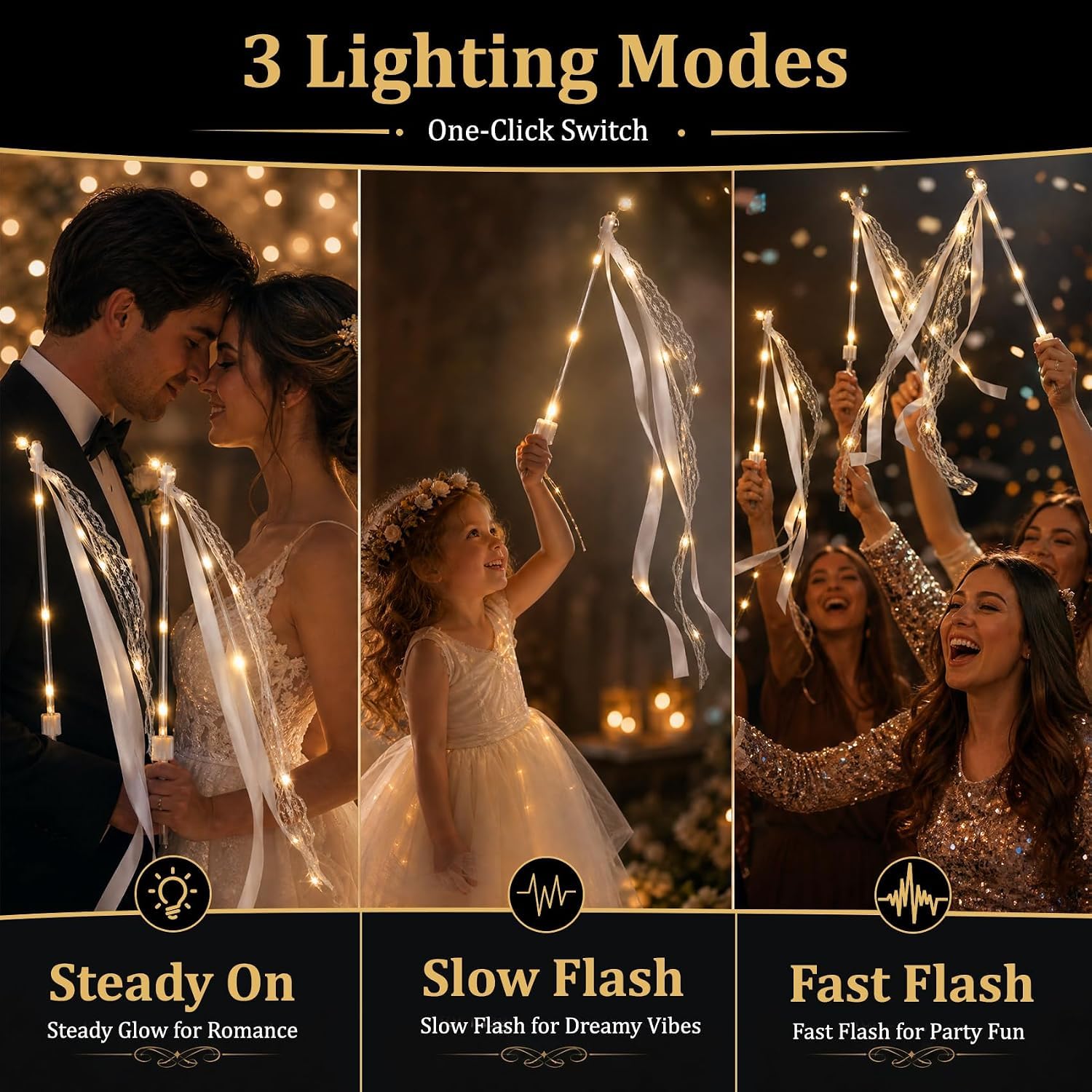 200 baguettes lumineuses pour mariage
