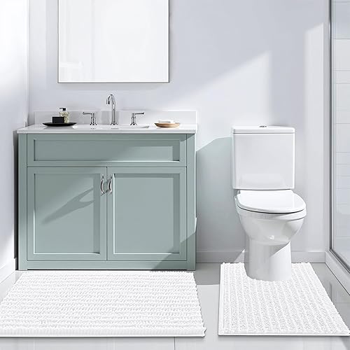 Miniatura 8 de Arotive - Tapete para baño de felpilla de lujo, extra suave, grueso, absorbente, esponjoso, antideslizante, se puede lavar y secar a máquina, para