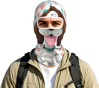 Funny Dog Balaclava Ski Mask Breathable Face Mask | UV Protection & Warm Windproof Full Motorcycle Helmet Head Cover, Stretch Lightweight Neck Gaiter for Sports Outdoor