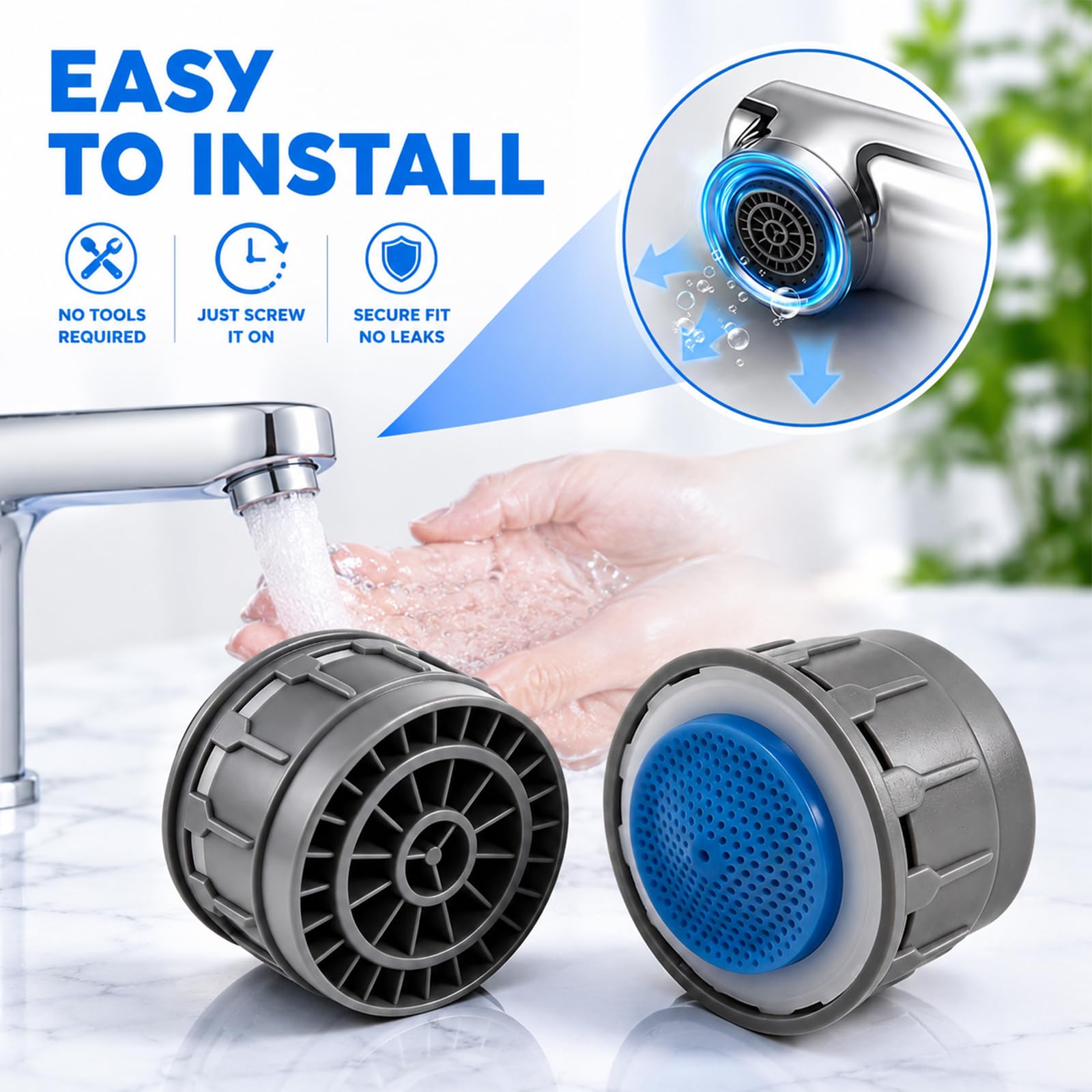 Paquete de 3 aireadores de grifo, aireador de grifo 116711 de 1.5 Gpm para Moen Baño Cocina Insertos Piezas de Repuesto Piezas de Repuesto Retrictor de Flujo Inserto Aireadores de Grifo de Repuesto