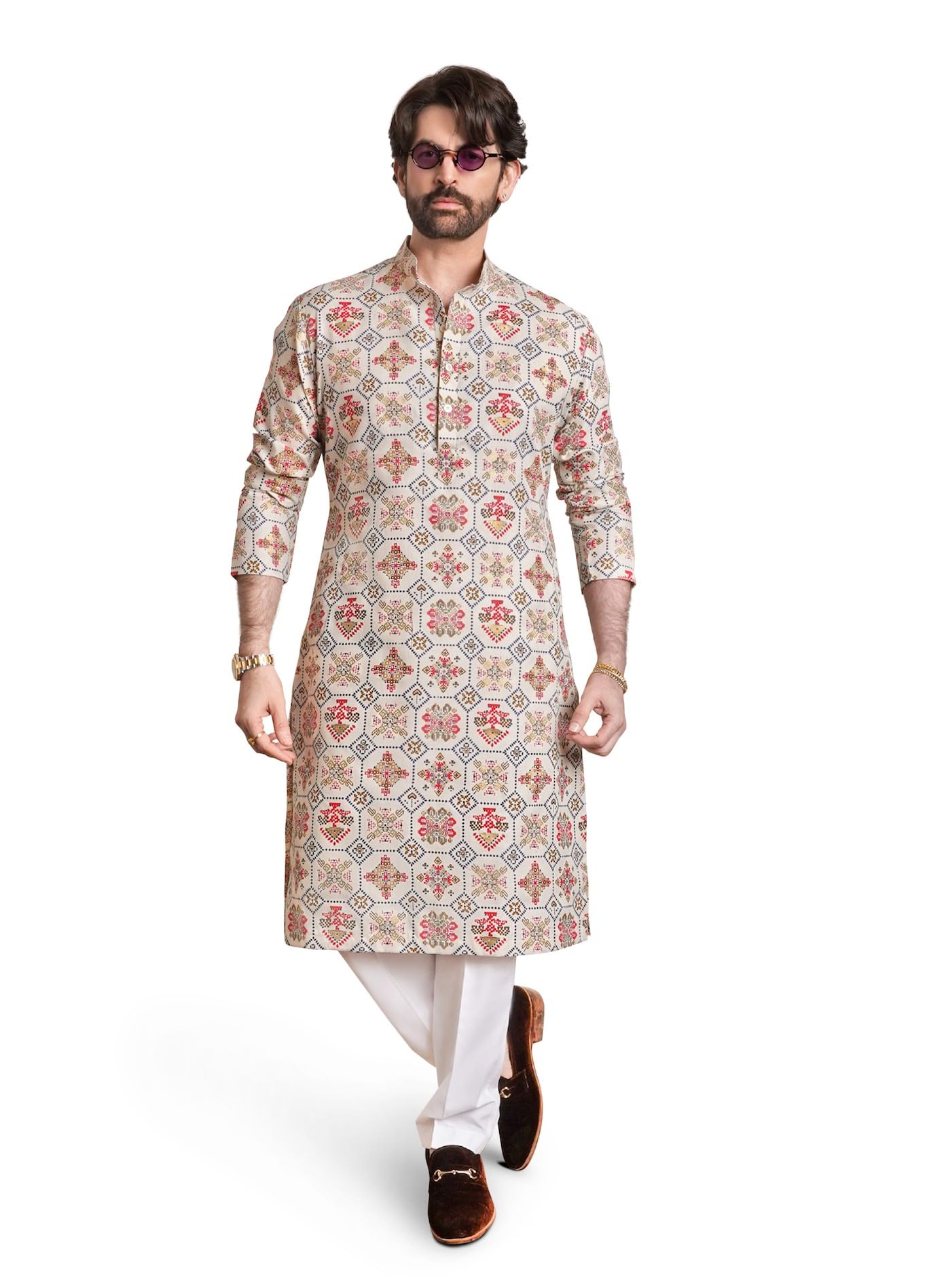 (Since 1958, Men's Silk Blend Grey Kurta Pyjama & Silk Blend Jacket Combo