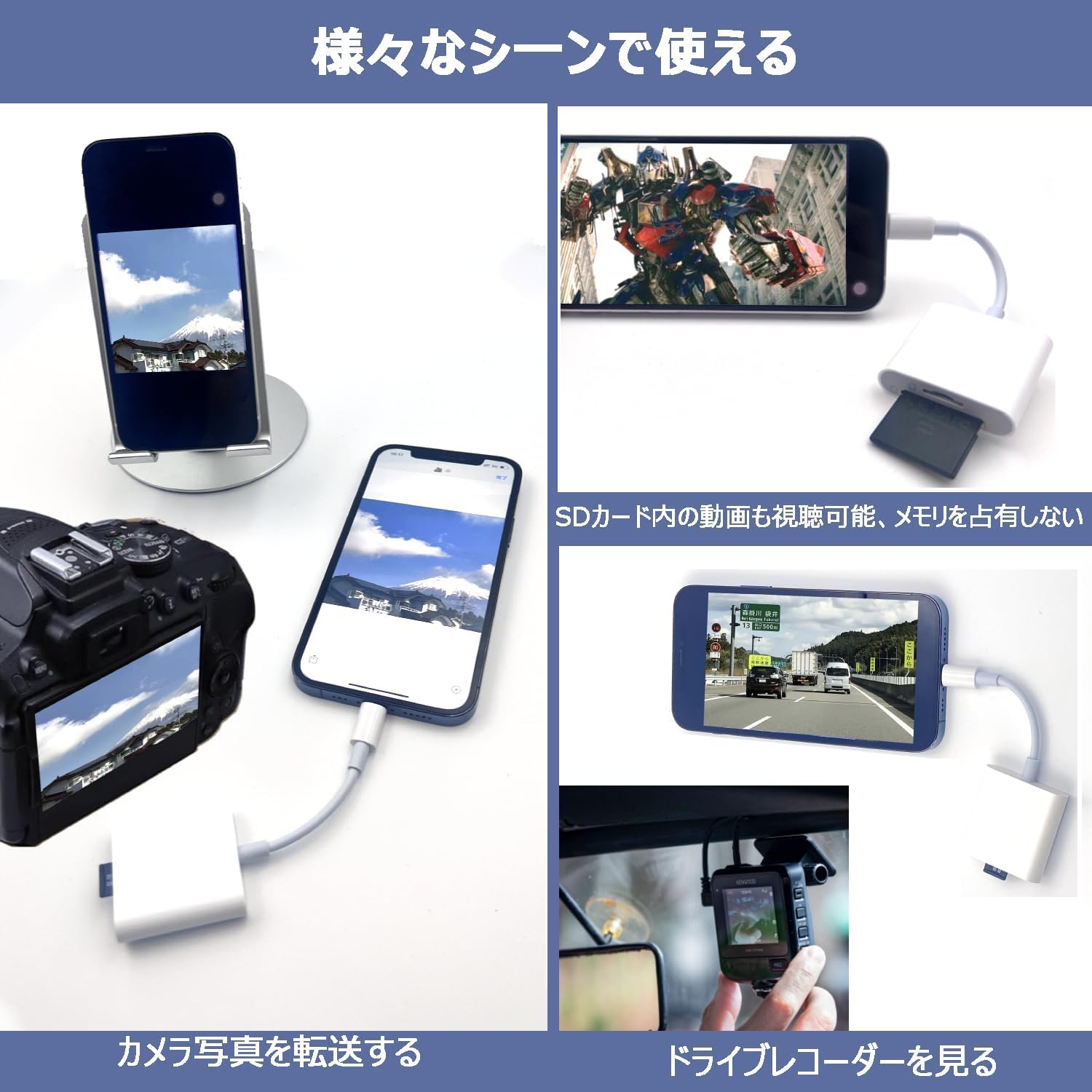 Amazon.co.jp: 2in1 iPhone SDカードリーダー【最新MFi認証品、36ヶ月