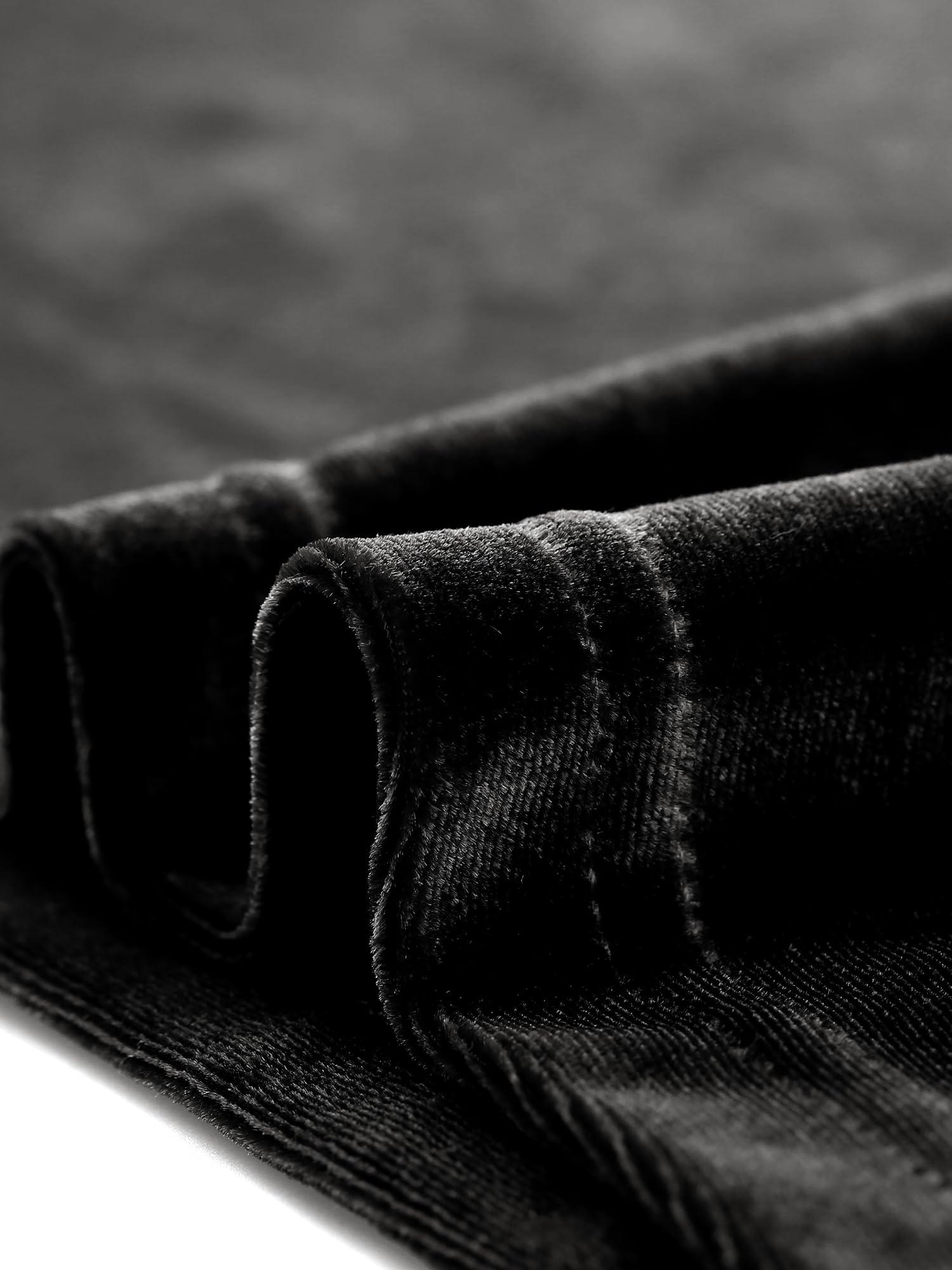 Allegra K Boléro court en velours à manches longues ouvert sur le devant pour femme, noir, Large