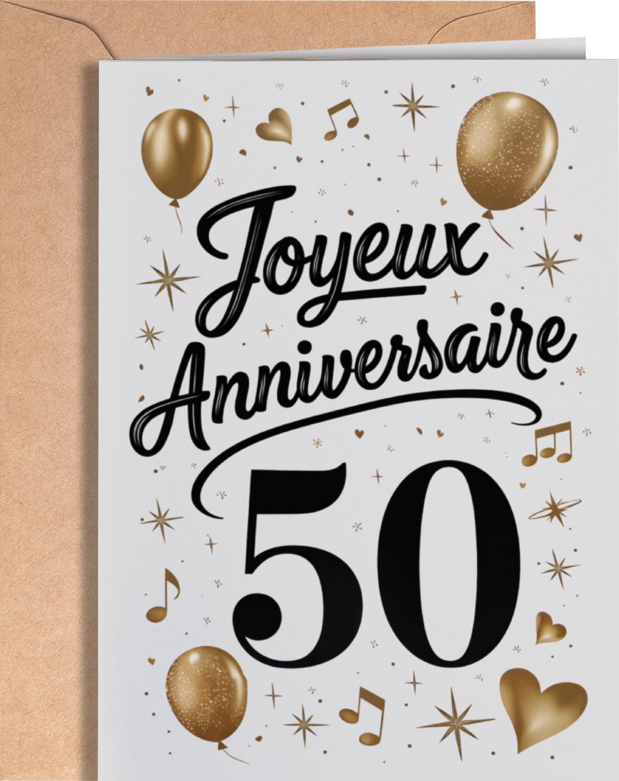 Carte Anniversaire 50 ans pour Femme et Homme - Décoration 50 Ans, Cadeau Maman et Papa