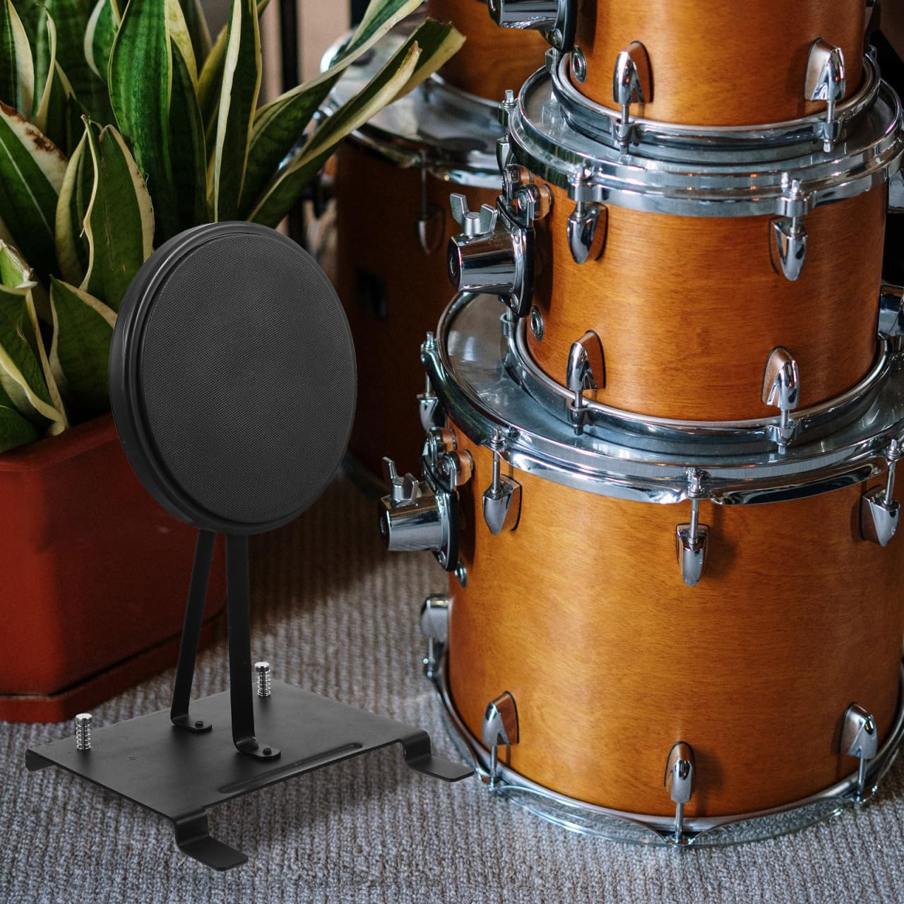 TOYANDONA entrenador de bombo pedal de bateria electronica almohadilla de práctica para tocar la batería repuestos para pedales de bombo kit de pads de práctica de batería portátil suite