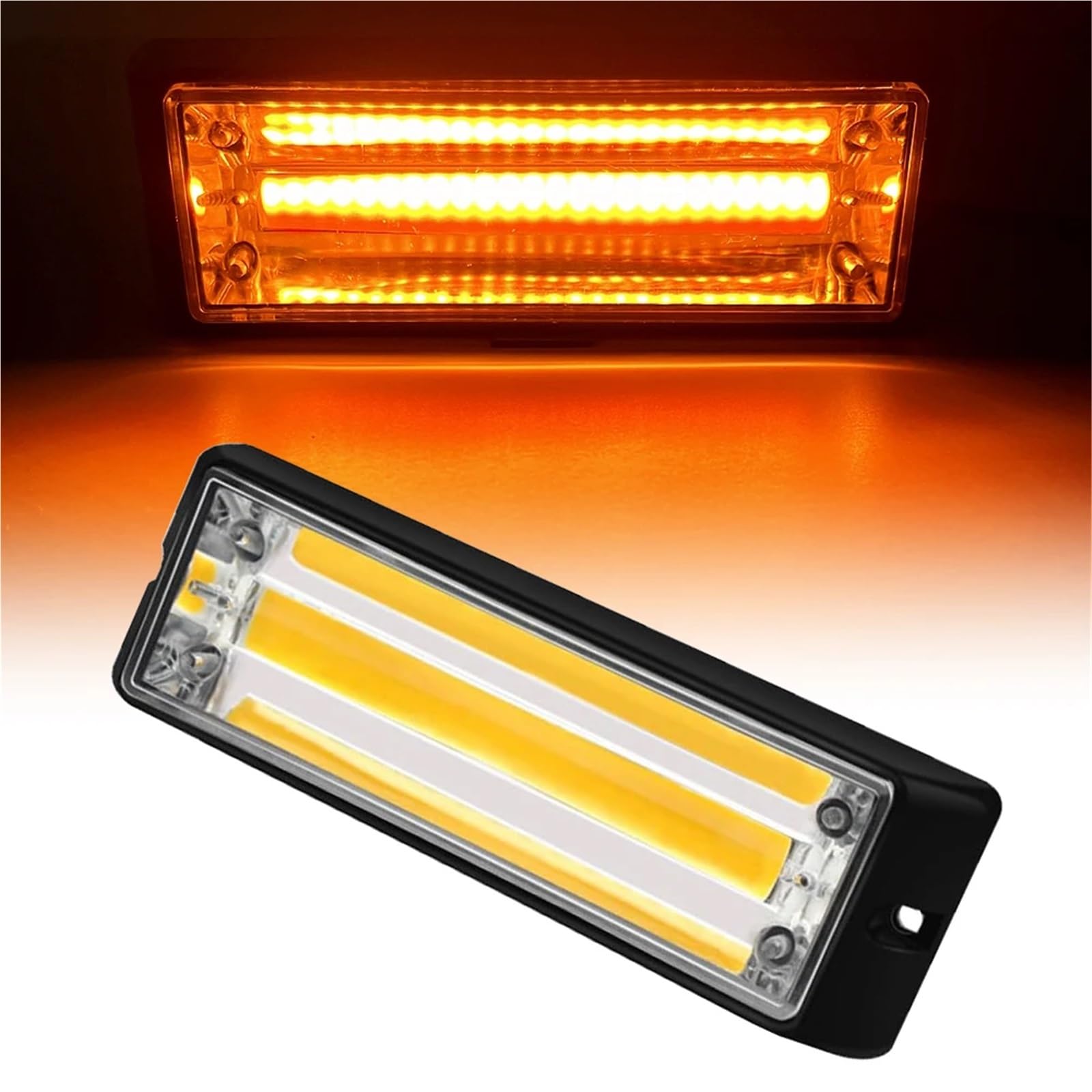 Luz estroboscópica LED de advertencia for coche, parrilla, luces de emergencia intermitentes, luz de señalización lateral amarilla for camioneta, 12-24 V(1pcs Yellow Light)