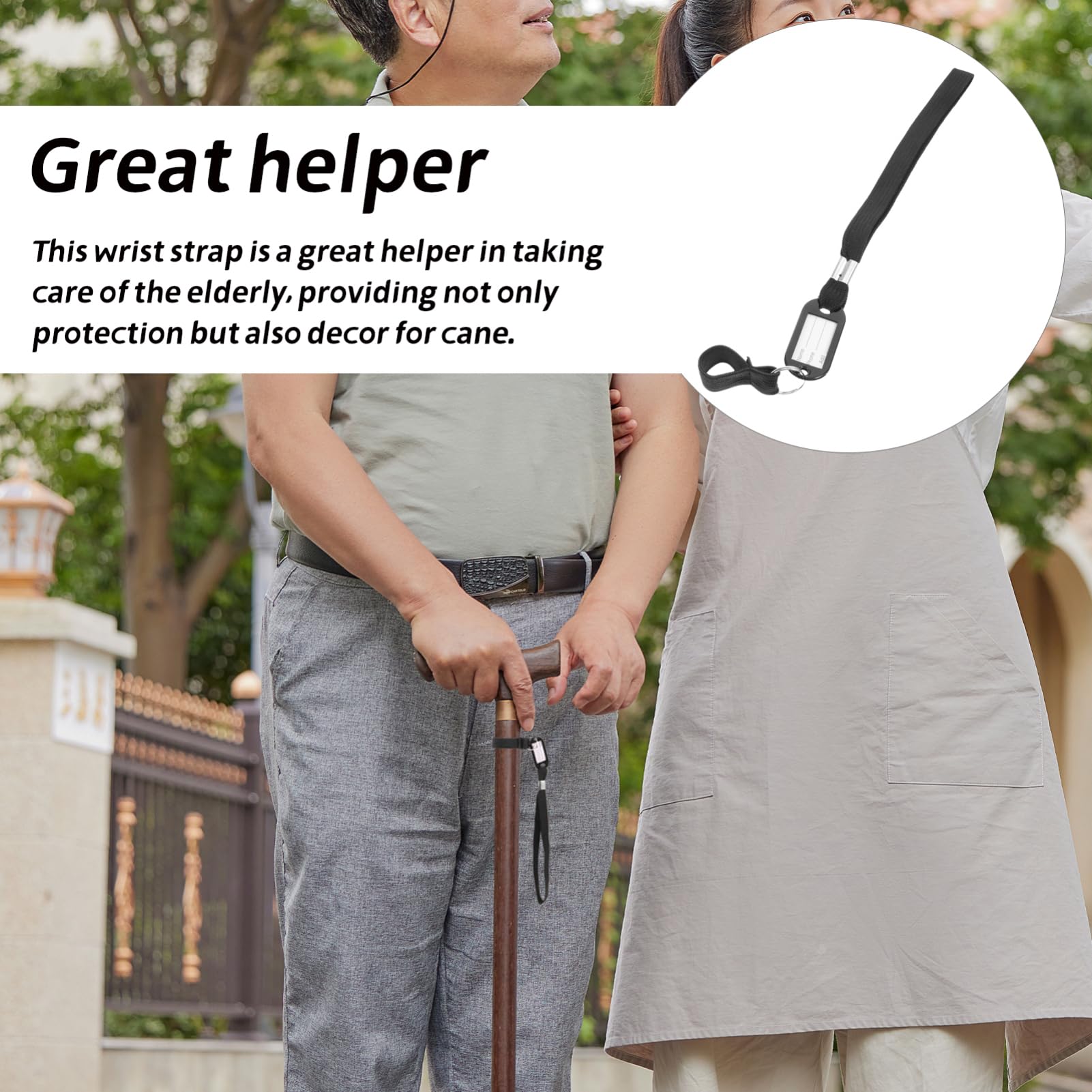 Abaodam 2Pcs Cane Wrist Strap Lost Lanyard for Walking Canes Comfortable Ergonomic Prevent Drops Durable and Material for Elderly Safety