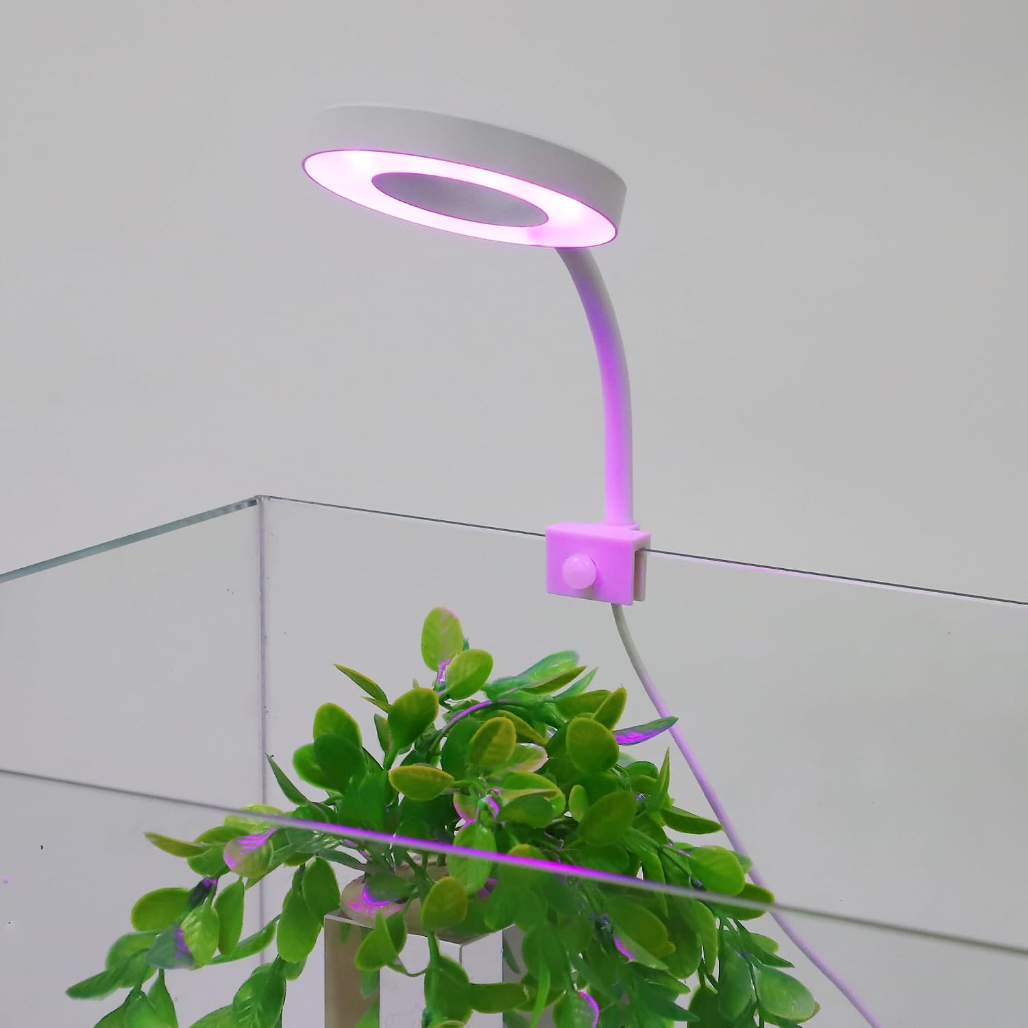 Fish Tank Light, Aquarium Light, USB Small Aquarium Light with Timer, 360° Rotate Aquarium Lamp, White