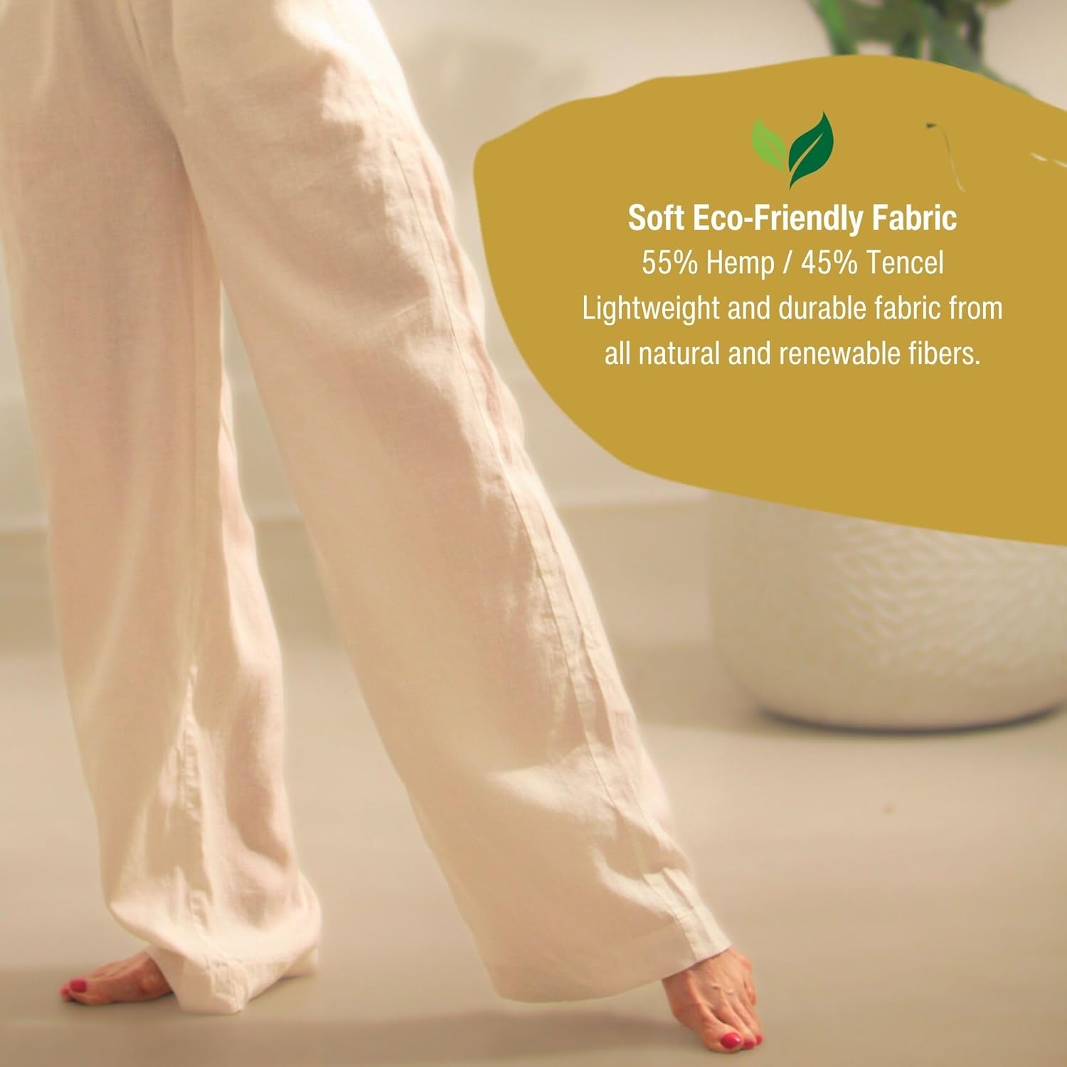 Bug Repellent Breezy Wide Leg Hemp Pants with Insect Shield Repellent Technology - Image 3