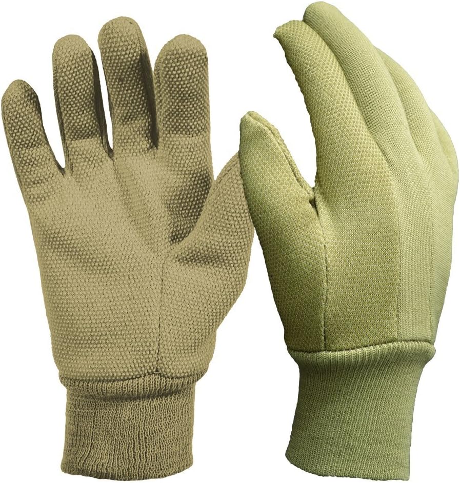 DIGZ77257-26, Medium Cotton Jersey Garden Gloves, Olive with Mini Dots, Color