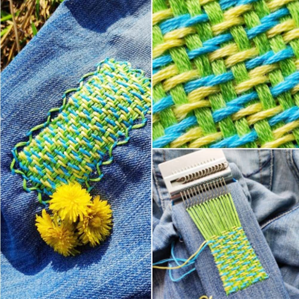 Darning & Loom Machine: Wooden Square Weave Tool for DIY Beautiful Weaving Arts on Clothes & Socks, 14 Pin, 1 - Image 3