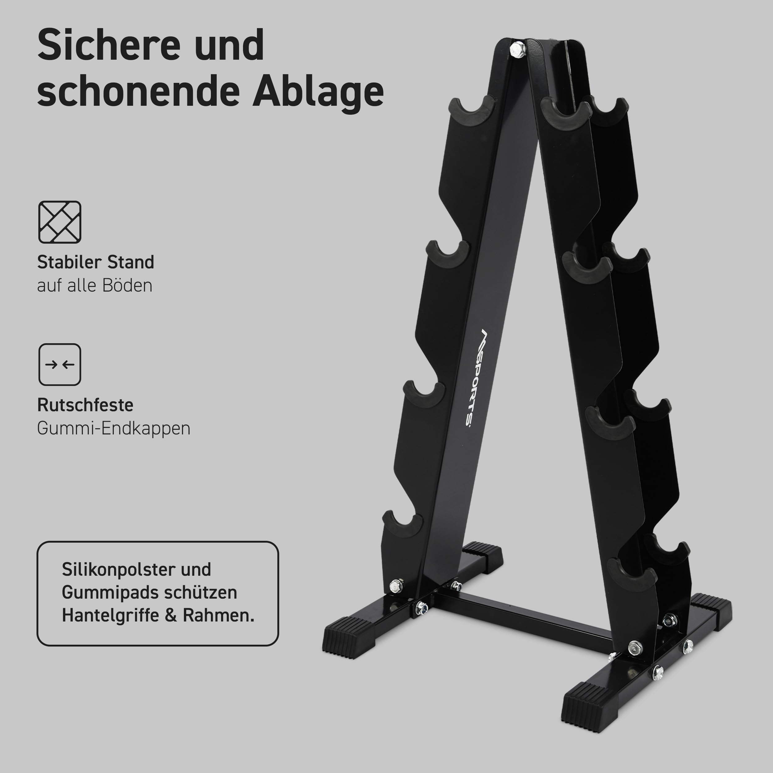 MSPORTS Kurzhantel Rack mit 300kg Belastbarkeit Hantelständer Hantelablage