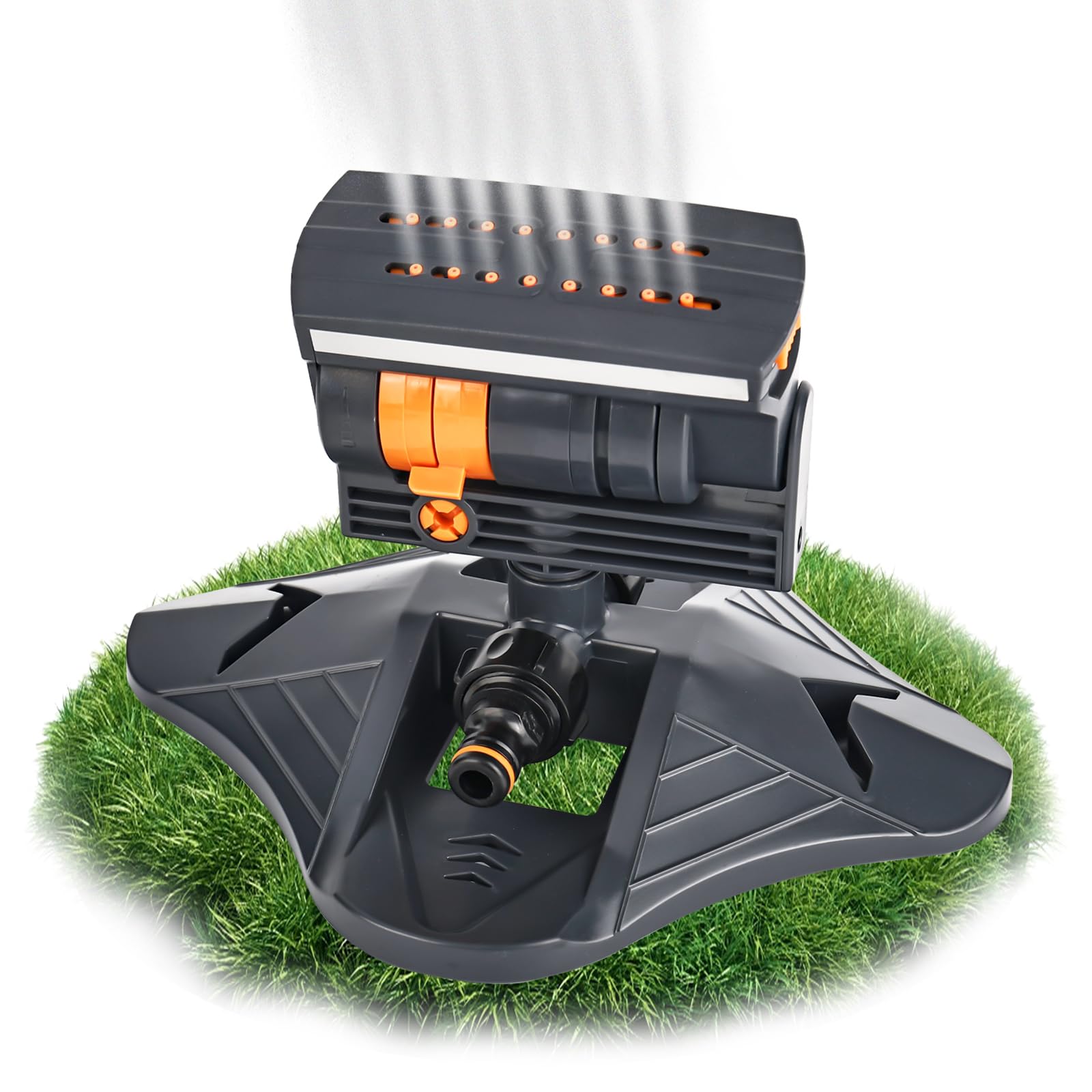 Arroseur de pelouse à 16 buses pour arrosage du jardin, 4 modes, oscillation automatique, arroseur carré pour l'irrigation, arroseur pour pelouses et surfaces, système d'irrigation, arroseur