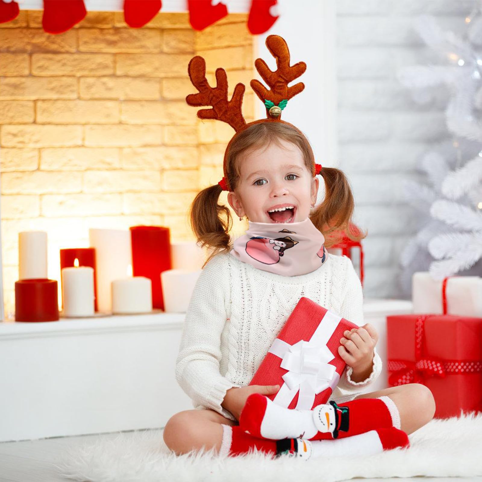 2 bufandas infantiles para niños y niñas, de algodón, con anillo en O, para el cuello, cálido invierno, otoño, bufanda, cuello, bufanda térmica a prueba de viento, para niños, regalo de