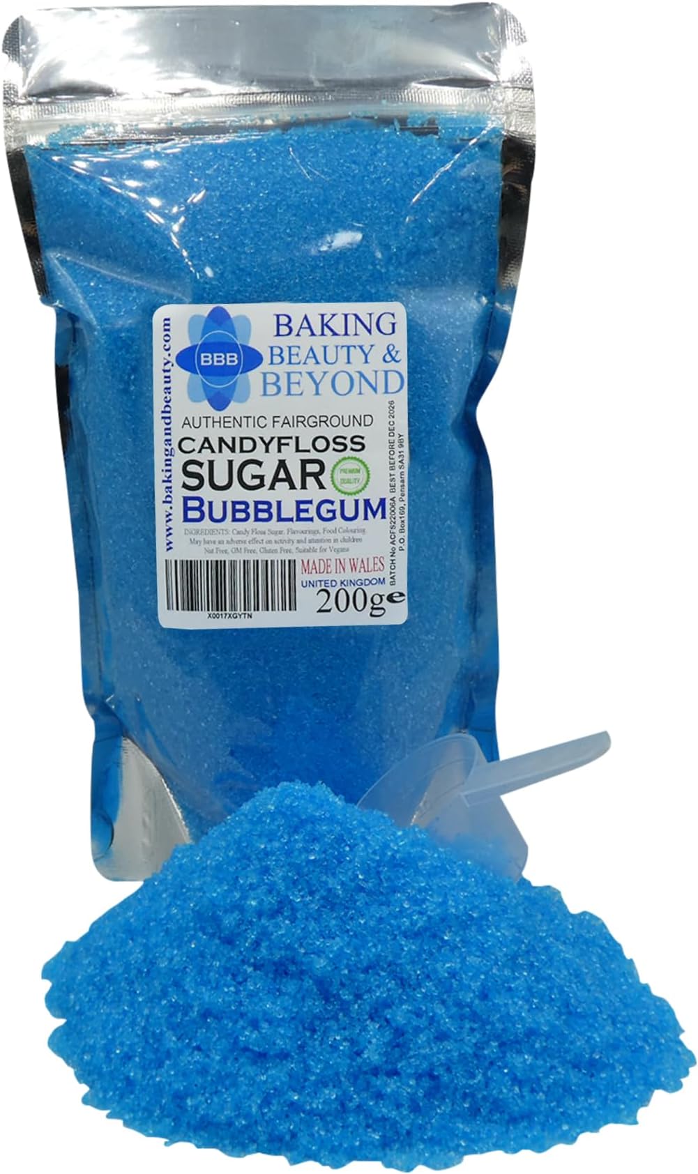 Baking Beauty and Beyond Premium Candy Floss Sugar 200g - Bubblegum Flavour