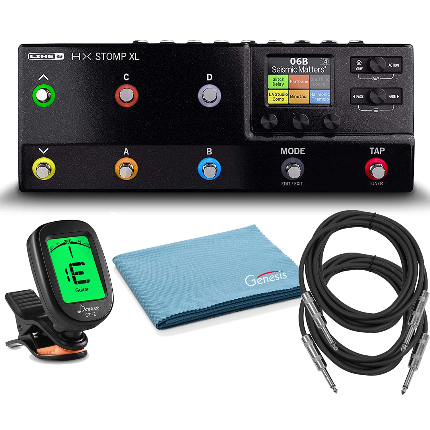 Genesis Bundle Line 6 HX Stomp XL Guitar Multi-effects Floor Processor and Amp Modeler with 2 x 10-F